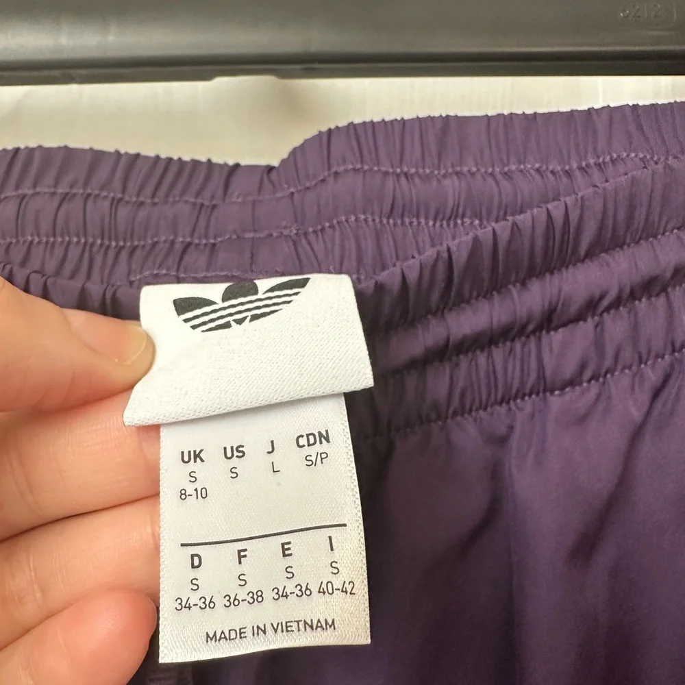 Adidas Adicolor Purple Satin Wide-leg Track Pants - Picture 4 of 9